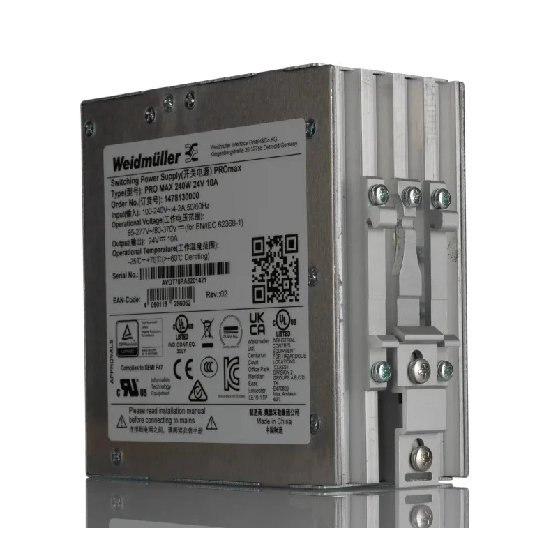 Weidmüller PRO Max Switched Mode DIN Rail Power Supply AC/DC Input 85-277V, 28V DC 10A Output 240W 1478130000
