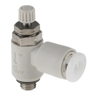 SMC AS Series Speed Controller Metric Stainless Steel Elbow Flow Regulator with One-Touch Connections AS1201FG-M5-04