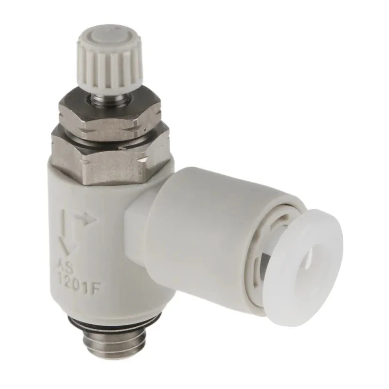 SMC AS Series Speed Controller Metric Stainless Steel Elbow Flow Regulator with One-Touch Connections AS1201FG-M5-04
