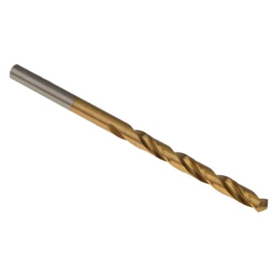 RS PRO High-Speed Steel (HSS) Titanium Nitride Coated Jobber Drill Bit 4.3mm Diameter, 80mm Overall Length, 47mm 213-815
