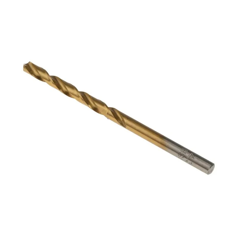 RS PRO High-Speed Steel (HSS) Titanium Nitride Coated Jobber Drill Bit 4.3mm Diameter, 80mm Overall Length, 47mm 213-815