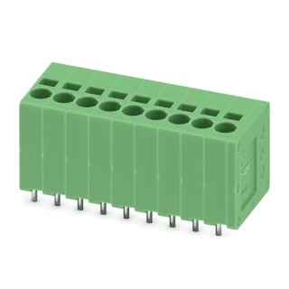 Phoenix Contact SPT 1.5/9-V-3.5 Series PCB Terminal Block, 9-Contact, 3.5 mm Pitch, Female, 400V, Spring Cage 1990928