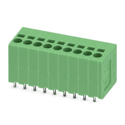 Phoenix Contact SPT 1.5/9-V-3.5 Series PCB Terminal Block, 9-Contact, 3.5 mm Pitch, Female, 400V, Spring Cage 1990928