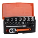 Bahco 25-Piece 1/4 in Standard Socket Set Alloy Steel, Matt Finish, 4 to 13 mm SL25