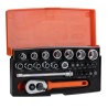 Bahco 25-Piece 1/4 in Standard Socket Set Alloy Steel, Matt Finish, 4 to 13 mm SL25