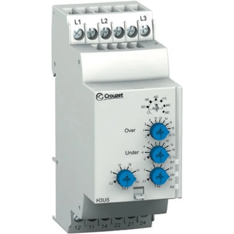 Crouzet 3 Phase Monitoring Relay DPDT DIN Rail Mount 220V AC, 480V AC 84873220
