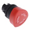 BACO Red Stop, Turn to Reset Push Button Head 22 mm Cutout Diameter IP66