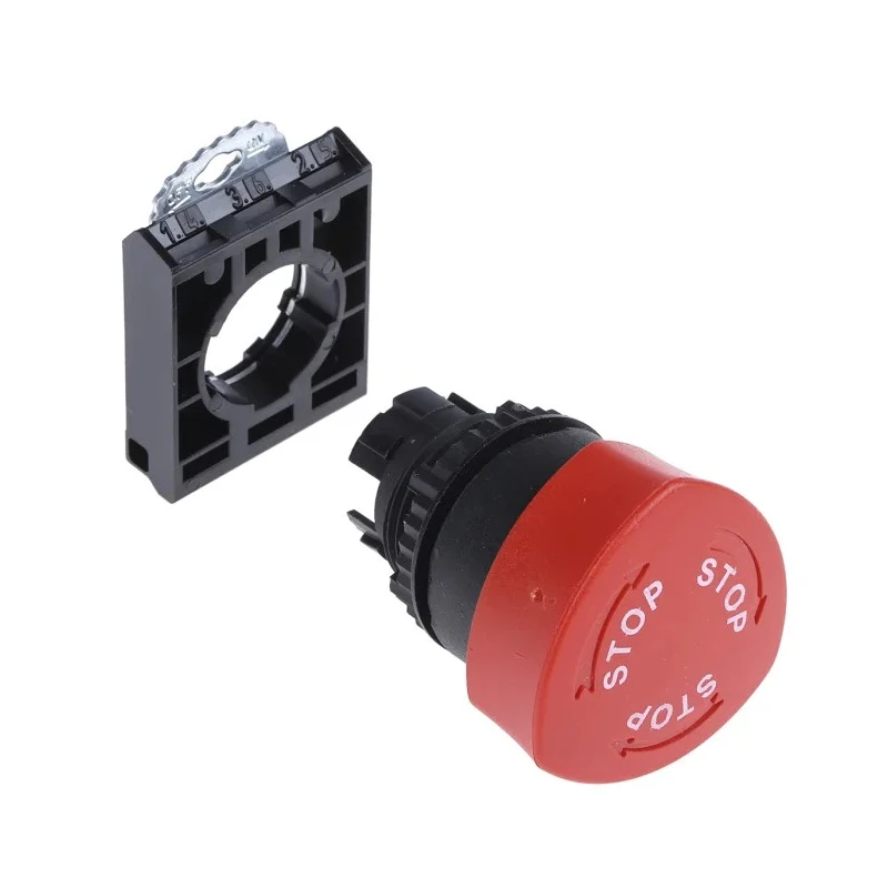 BACO Red Stop, Turn to Reset Push Button Head 22 mm Cutout Diameter IP66 
