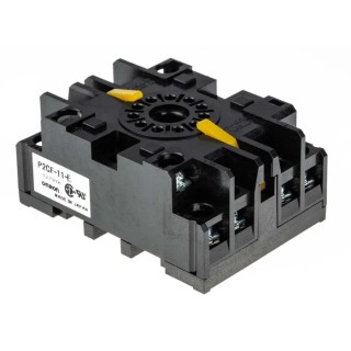 Omron Socket for Use With H3CR-H Series, H3CR-A Series, H3CR-F Series, DIN Rail Mounting, Finger-Safe P2CF-11-E