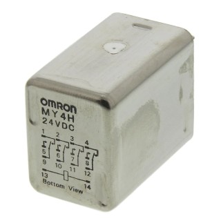 Omron Panel Power Relay 24V dc Coil Voltage 3A Switching Current 4PDT Contact Configuration MY4H 24VDC