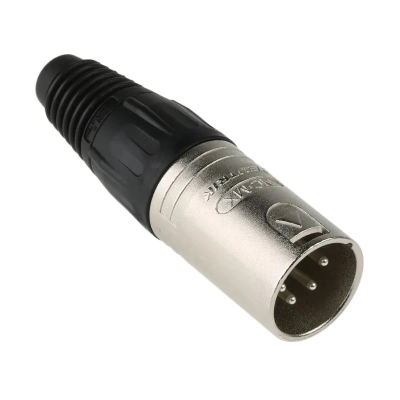 RS PRO Cable XLR Connector, Straight Orientation, 4 Contacts, Male, 50V, 10A, Silver over Nickel Plating NC4MX