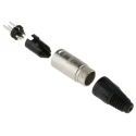 RS PRO Cable XLR Connector, Straight Orientation, 4 Contacts, Male, 50V, 10A, Silver over Nickel Plating NC4MX