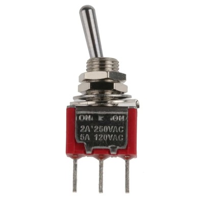 RS PRO Toggle Switch PCB Mount On-On SPDT Through Hole Terminal 26 V DC 250 V AC 401-703