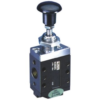 Parker Button Pneumatic Manual Control Valve Series 53, G 1/4 Thread, 5/2 Valve Function, Black Control Button B53004HXS
