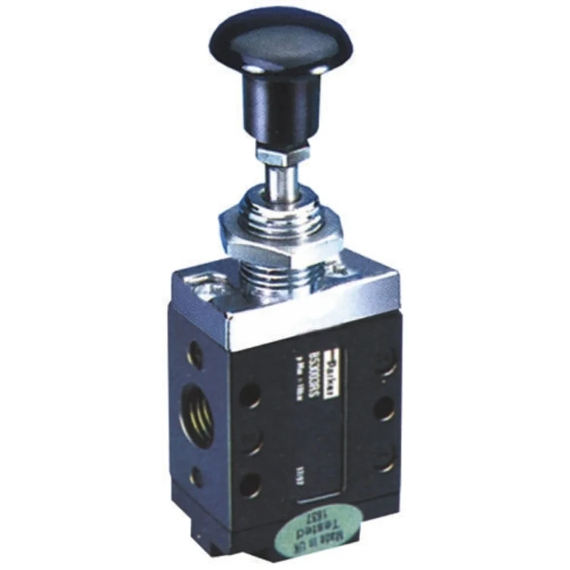 Parker Button Pneumatic Manual Control Valve Series 53, G 1/4 Thread, 5/2 Valve Function, Black Control Button B53004HXS