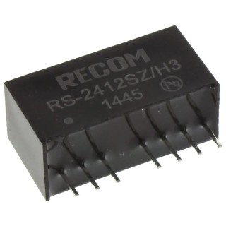 Recom RS DC/DC Converter 12V DC Output 166 mA Current 36V DC Max Input 9V Min Input 2W Power Through Hole Mount RS-2412SZ/H3
