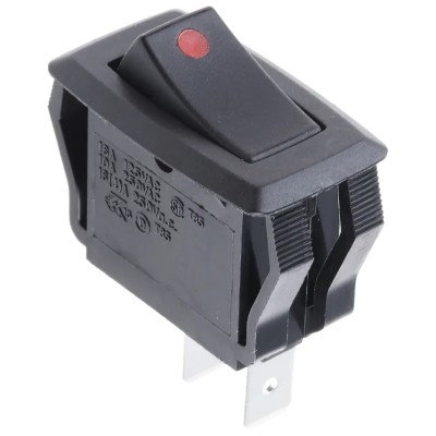 RS PRO SPST On-Off Rocker Switch Panel Nylon Housing Quick Connect Terminals IP66 16A 250V ac 419-700