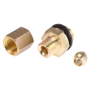 Legris Pneumatic Brass Pipe Fitting Compression Coupler Male G 1/8 in to Female Metric 4 mm 0101 04 10
