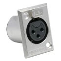 Amphenol Industrial Panel XLR Connector Straight 3 Way Female 133V Tin Plating AC3FPZ