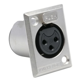 Amphenol Industrial Panel XLR Connector Straight 3 Way Female 133V Tin Plating AC3FPZ