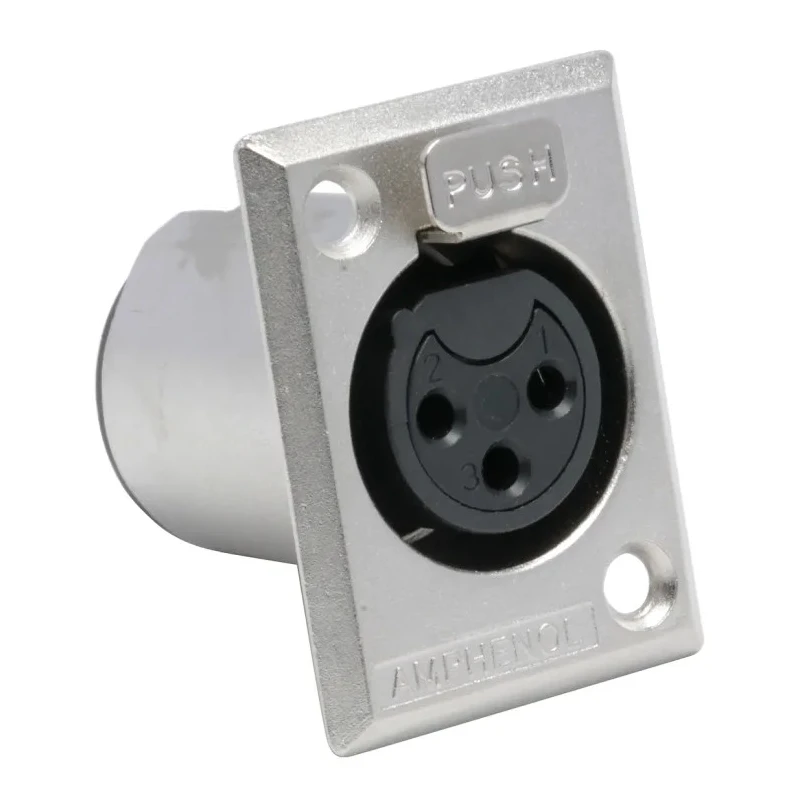 Amphenol Industrial Panel XLR Connector Straight 3 Way Female 133V Tin Plating AC3FPZ