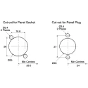 Amphenol Industrial Panel XLR Connector Straight 3 Way Female 133V Tin Plating AC3FPZ