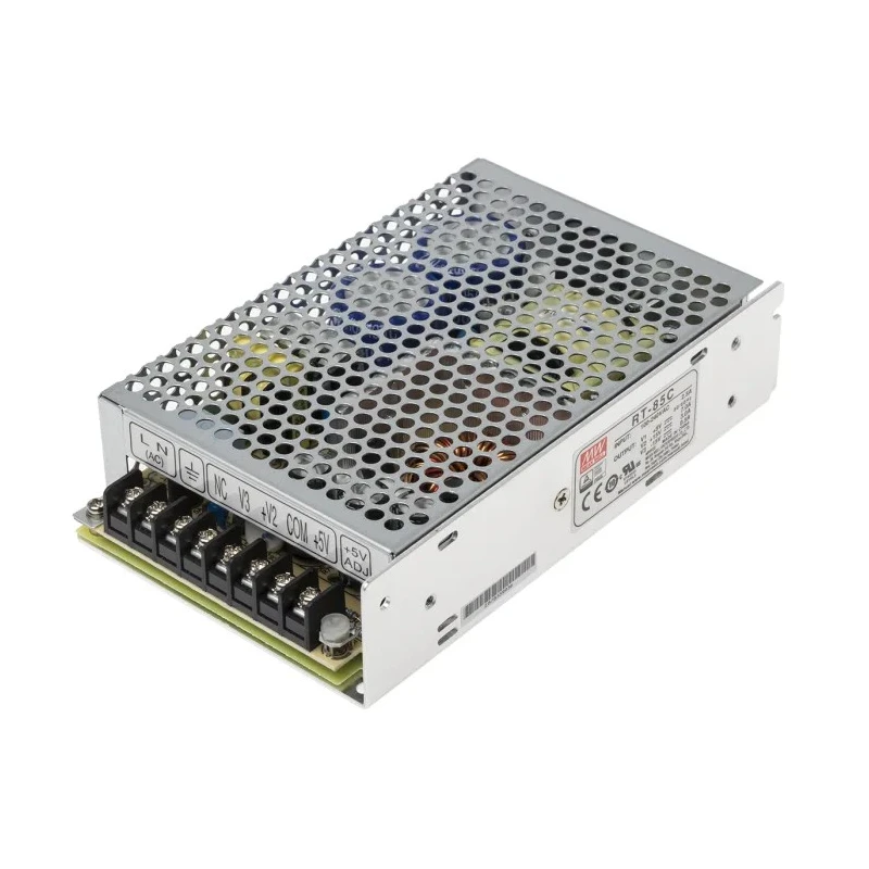 MEAN WELL High-Efficiency RT Series Triple Output Switching Power Supply 87.5W 3 Outputs 15V DC Chassis Mount RT-85C