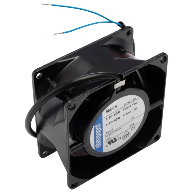 ebm-papst 8000 N Series AC Axial Fan 115V AC 11W 61 m³/h IP65 80mm x 80mm x 38mm 
