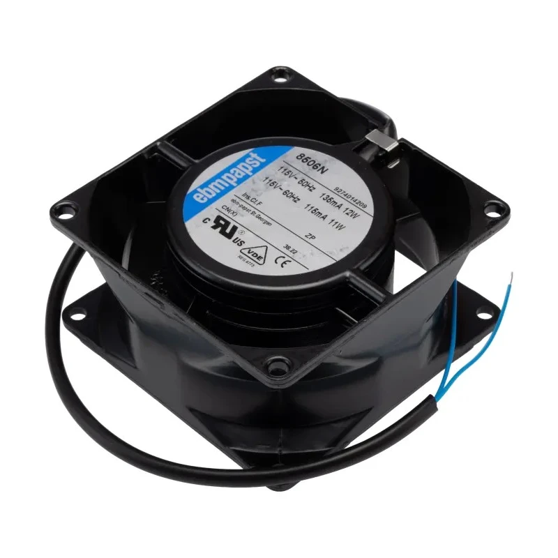 ebm-papst 8000 N Series AC Axial Fan 115V AC 11W 61 m³/h IP65 80mm x 80mm x 38mm 