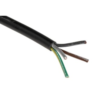 RS PRO 4 Core Flexible PVC Insulated Power Cable, Black, 0.75mm², 70°C, 100 m, Stranded Copper Conductor 491-904