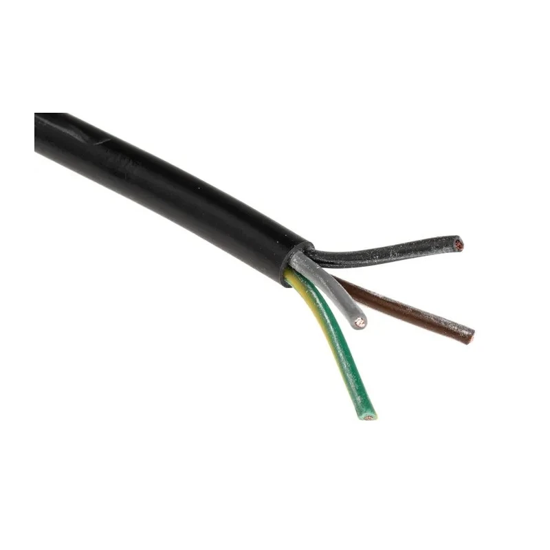 RS PRO 4 Core Flexible PVC Insulated Power Cable, Black, 0.75mm², 70°C, 100 m, Stranded Copper Conductor 491-904