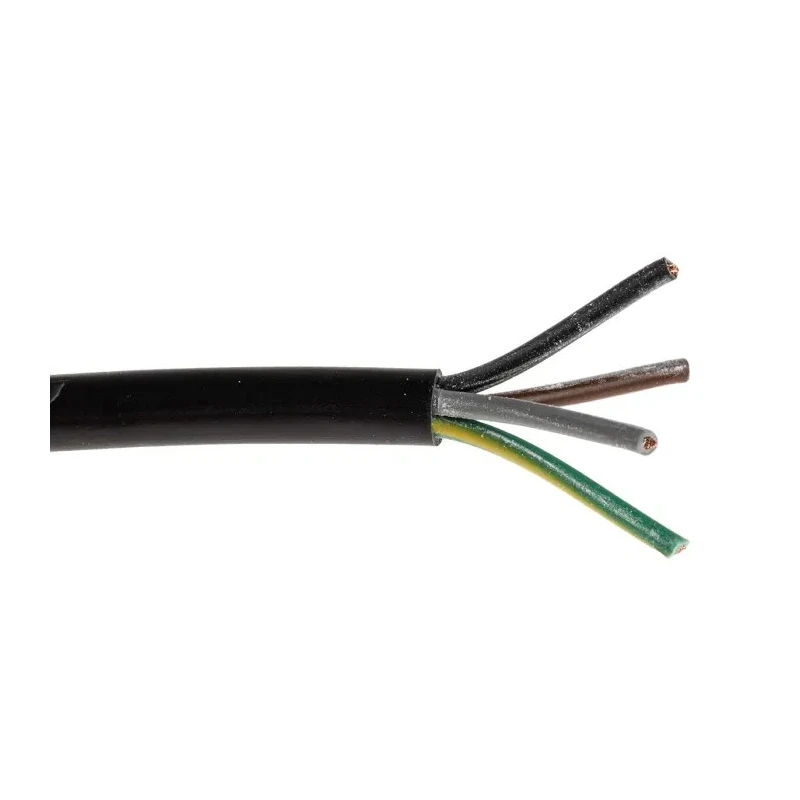 RS PRO 4 Core Flexible PVC Insulated Power Cable, Black, 0.75mm², 70°C, 100 m, Stranded Copper Conductor 491-904