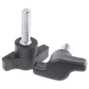RS PRO Black Thermoplastic Wing Clamping Knob, Threaded Stud M8 x 30mm 45 mm Diameter 478-545