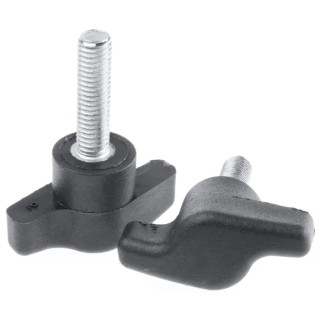 RS PRO Black Thermoplastic Wing Clamping Knob, Threaded Stud M8 x 30mm 45 mm Diameter 478-545