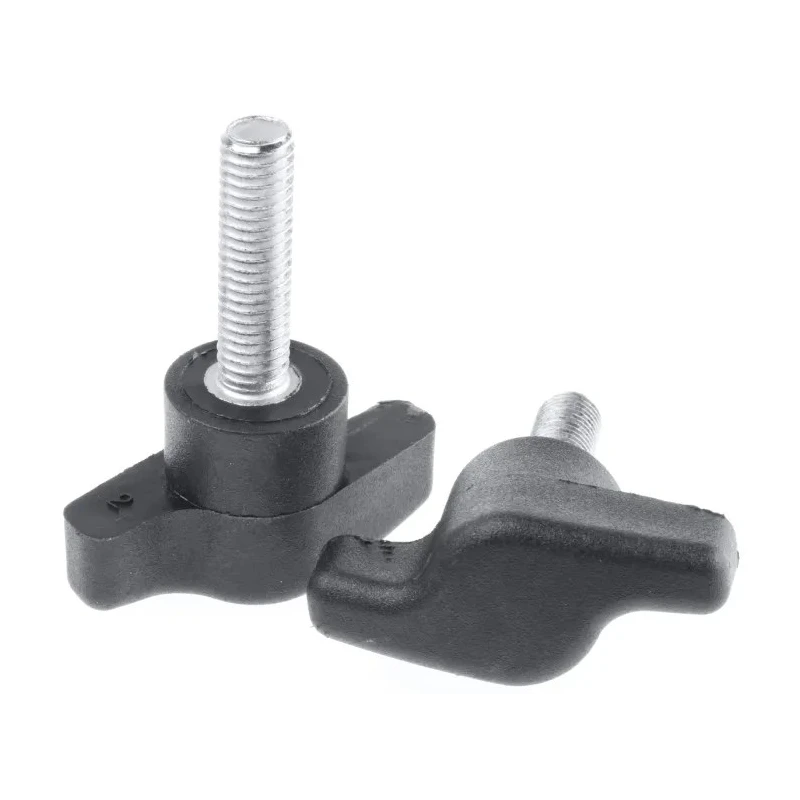 RS PRO Black Thermoplastic Wing Clamping Knob, Threaded Stud M8 x 30mm 45 mm Diameter 478-545