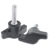 RS PRO Black Thermoplastic Wing Clamping Knob, Threaded Stud M8 x 30mm 45 mm Diameter 478-545