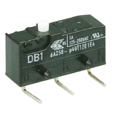 ZF Button Micro Switch Through Hole Terminal 6A 250V AC SPDT IP50 DB1C-D2AA