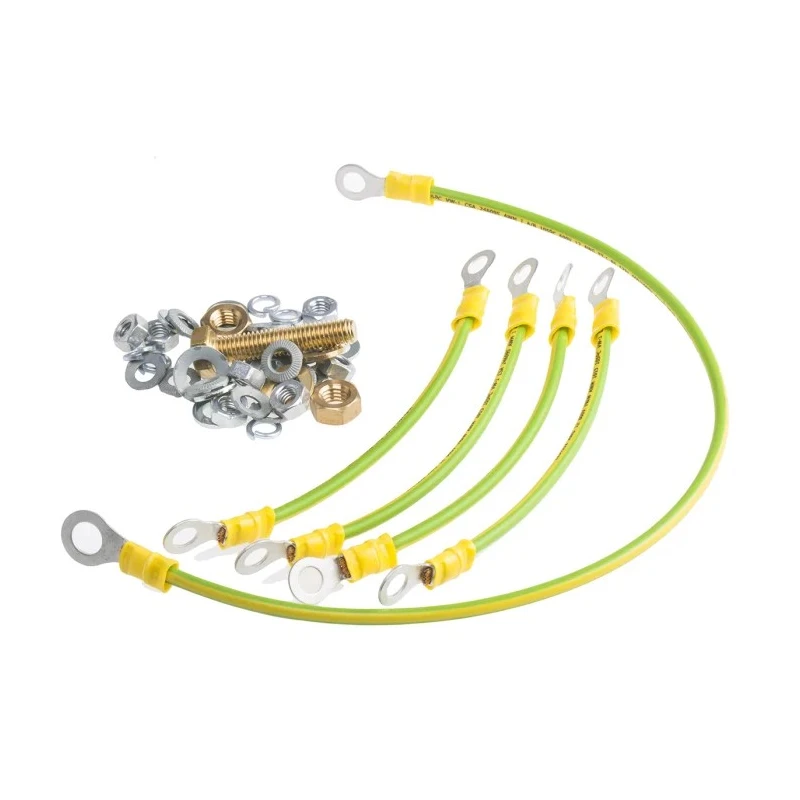 RS PRO Earthing Kit Complete with Ring Terminal Terminated-Earth Cables and Hardware for Safe Electrical Grounding 528-983
