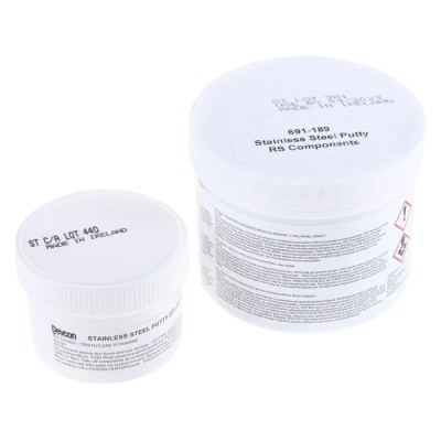 ITW Devcon Stainless Steel Putty (ST) Resin and Hardener Adhesive Two-Part Epoxy Compound 500 g Tub 691-189