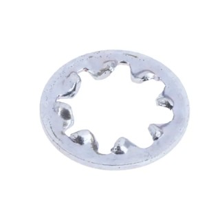 RS PRO Steel Bright Zinc Internal Tooth Shakeproof Washer, M4, DIN 6797J 526-596