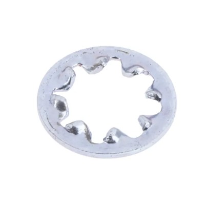 RS PRO Steel Bright Zinc Internal Tooth Shakeproof Washer, M4, DIN 6797J 526-596