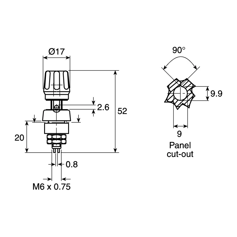 Hirschmann Test & Measurement 4 mm Black Insulated Terminal Post 60V dc M6 x 0.75 Thread 63A 930136100