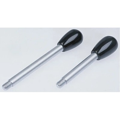 Elesa Lever Arm, Male Thread M12 x 15 mm Shaft Length, Duroplast Handle, Steel Shaft, Black, Italy 4203
