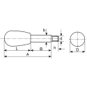 Elesa Lever Arm, Male Thread M12 x 15 mm Shaft Length, Duroplast Handle, Steel Shaft, Black, Italy 4203