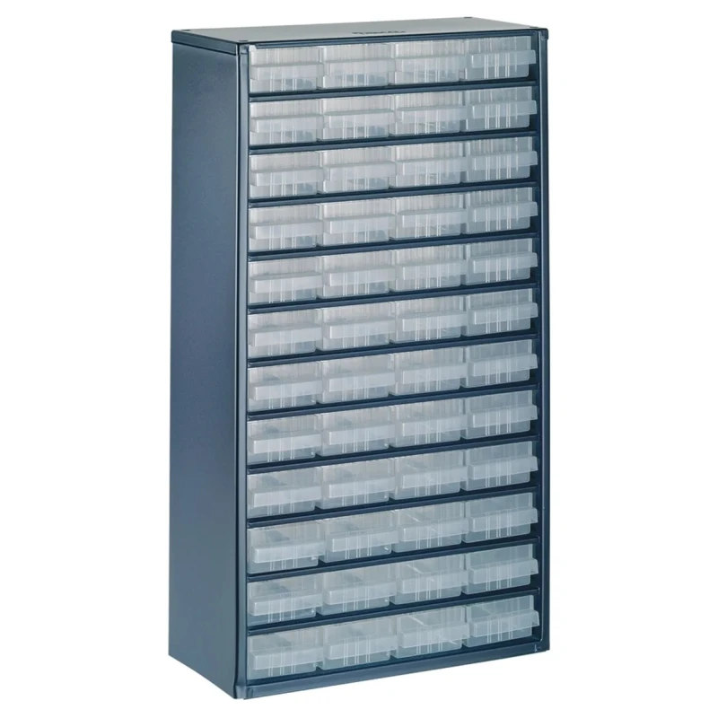 Raaco Drawer Storage Unit Steel Frame with 48 Polypropylene Drawers Blue 552mm x 306mm x 150mm 137393