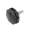 RS PRO Black Multiple Lobes Clamping Knob M10 Threaded Stud 686-143