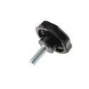 RS PRO Black Multiple Lobes Clamping Knob M10 Threaded Stud 686-143