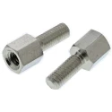 Essentra M3 Brass Standoff, 5 mm Body Length, 8 mm Stud Length, Hex Shape, Nickel Finish 304305040050