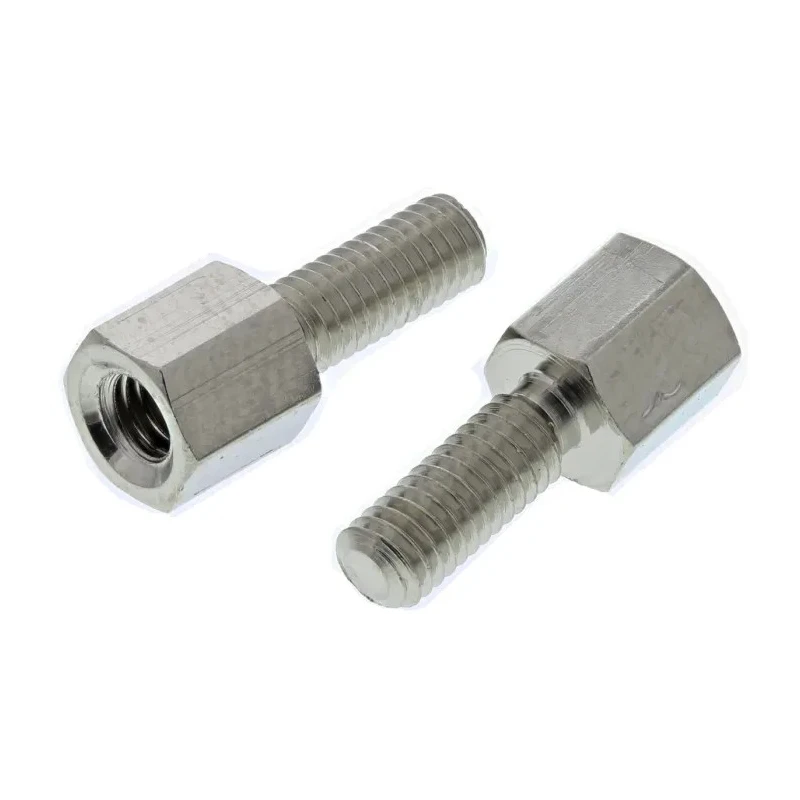 Essentra M3 Brass Standoff, 5 mm Body Length, 8 mm Stud Length, Hex Shape, Nickel Finish 304305040050