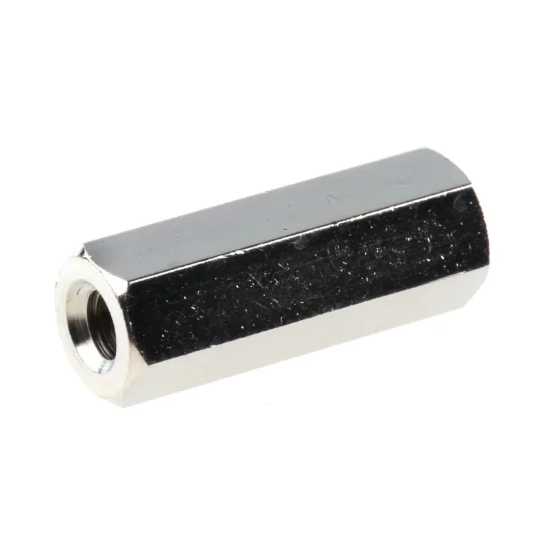 Essentra Hexagonal Brass Standoff Female/Female Thread Size M4, Length 20 mm with Nickel Finish 301420040050
